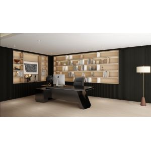 Modern Custom Bookshelf Design Office Desk Bespoke White And Black Bookshelf