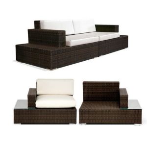 3pcs poly wicker sofas 