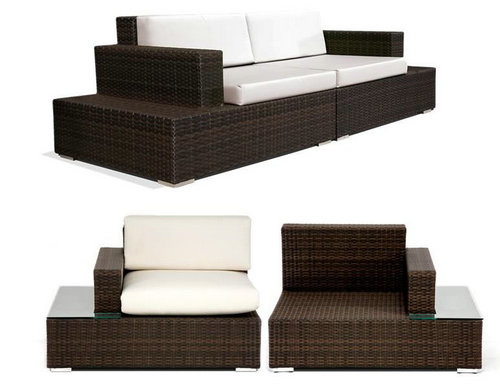 Buy 3pcs poly wicker sofas  at wholesale prices