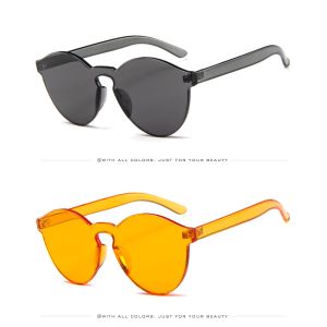 Colorful One Piece Lens Transparent Round Retro Hot Sale Sunglasses