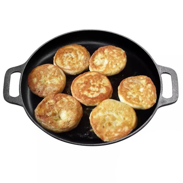 Outdoor Camping Bbq Plate 30cm Metal Material Cast Iron Reversible