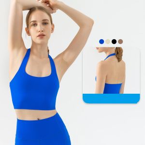 Quality New Hanging Neck Shockproof Sexy Yoga Bra Nylon Woman Sport Bra for sale