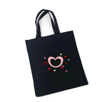 Buy 15KG Carry 12oz Black Reusable Grocery Cotton Tote Bags at wholesale prices