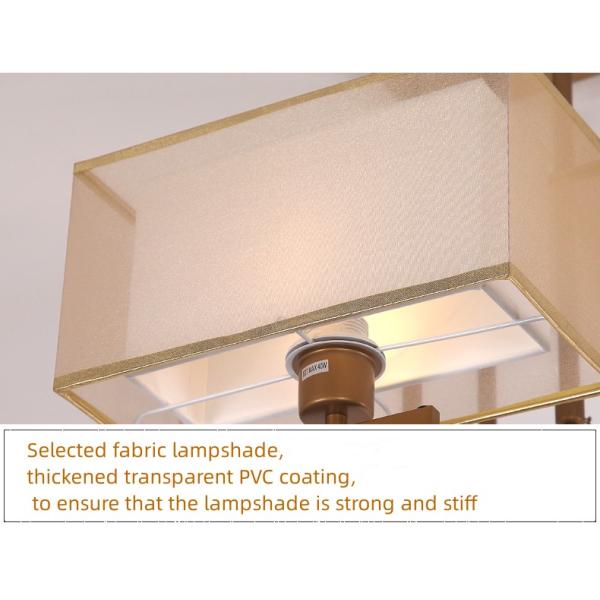 Study Bedroom LED Chandelier Lighting Dining Room Rectangular Ceiling Iron Lighting