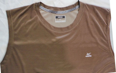 Lightweight Knitting Interlock Fabric Cut Off Muscle Shirt Round Neck