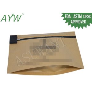 Eco - Friendly Recycle Child Resistant Pouch , Kraft Paper Child Proof Packaging