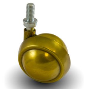 Brass Metal Ball Caster With Threaded Stem Carpet Wheel