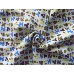 Single Side Printed Flannel Fabric 60% Cotton 40% Polyester Antibacterial