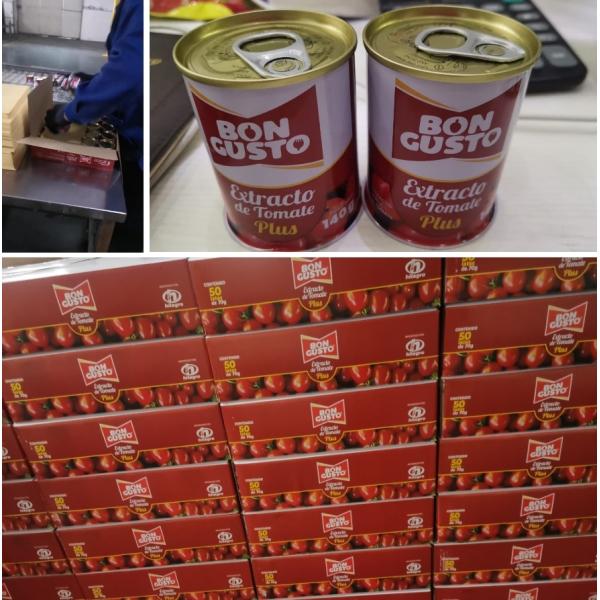 BONCUSTO Brand 140g Canned Tomato Paste Brix22-24% Provide Brand And Packaging Design