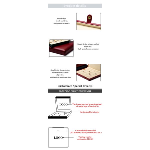 Pebble Grain Leather Jewelry Box Packaging Storage Case For Ear Studs Pendant