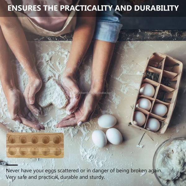 Home Kitchen Bamboo Egg Protection Safe Storage Rack Countertop Fridge Storage Display Rack
