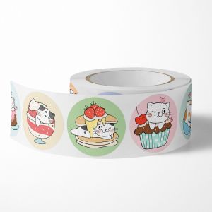 500/Roll Satin Finish Custom Sticker Labels with Material Customization