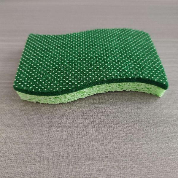 Customizable Eco-Friendly Kitchen Sponge Scourer with 100% Biodegradable Materials and Highly Effective Cleaning Power