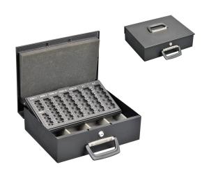 China OEM Service Metal Cash Box Euro Coin Collection With Removable Coin Tray on sale