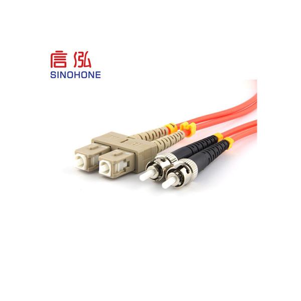 Duplex Fiber Optic Patch Cord , ST To ST Fiber Patch Cable UPC Polish Type 9/125 M
