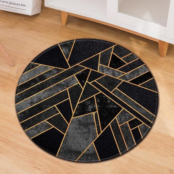 Living Room Circular Entryway Rugs Marble Pattern Office Desk Chair Mat