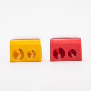 Fancy PS Plastic Double Hole Sharpener Metal Sharp Blades