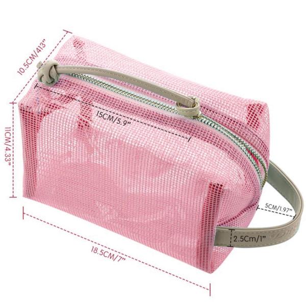 Family Personalised Toiletry Bag Washable 2 Layers Soft Mesh Fashionable Space Saving
