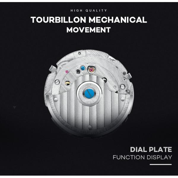 KINYUED Custom Logo Original Luxury Brand Automatic Mechanical Tourbillon Watch Men