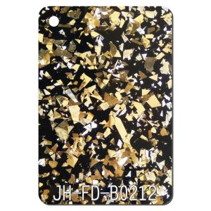 Quality 1.2g/Cm3 Gold Black Chunky Glitter Acrylic Sheet 1040x620mm for sale