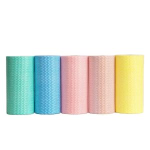 Perforated Non Woven Cloths Roll Cleaning Wipes Resuable Multipurpose