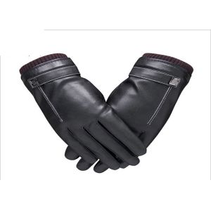 Thick Mens Leather Gloves Touch Screen Jacquard Technology CE Approved