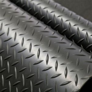 E-Purchasing 1/8" x 4'x10' Rubber Diamond-Plate Pattern Flooring, Black in Color