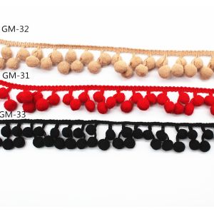 SGS 50mm Polyester Scarf Trim Pom Pom Tassel
