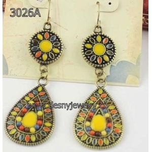 New style alloy ladies rhinestone dangle drop earrings E120 with custom design