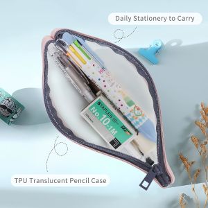 Classycoo Pencil Case 4 Pack Zipper Pencil Pouch, Multifunctional Clear Pen Bag