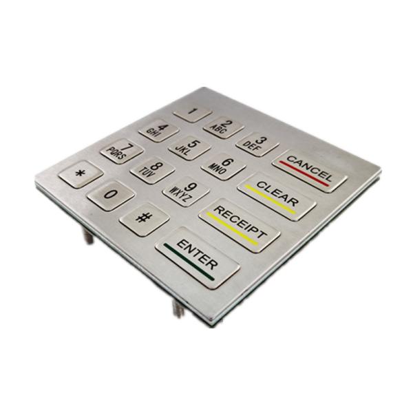 Kiosk SS304 Waterproof IP65 Metal Numeric Keypad 100×100mm 16 Keys