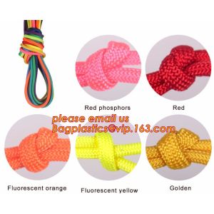 Children develop amusement projects supporting braided rope, for weaving various