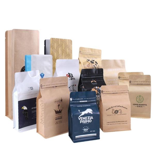 Buy Flat bottom Kraft paper zipper Plastic Doypack for food packing at wholesale prices