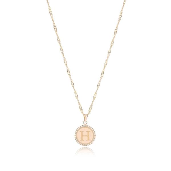 18K Gold ‘H’ Pendant Necklace