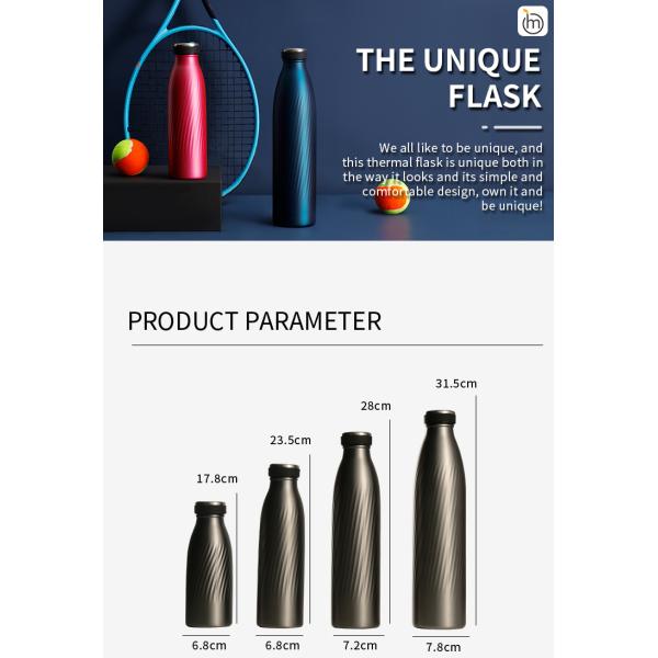 Double Walled Vacuum Insulated Stainless Steel Sports Water Bottles 25 Oz