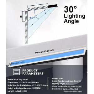 AC 100-240V LED Ceiling Panel Light Simulates Natural Light And Sky Blue with