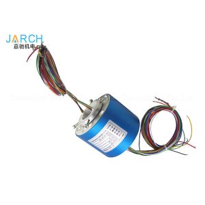 2A / 10A Through Bore Slip Ring 24 Circuits Shaft Mounting Aluminium Alloy