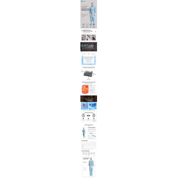 Antistatic Smock Reusable ESD cleanroom coverall antistatic uniform with hood esd lab Coats Clean Room Garments