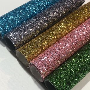 China 0.8mm Glitter Leather Fabric on sale