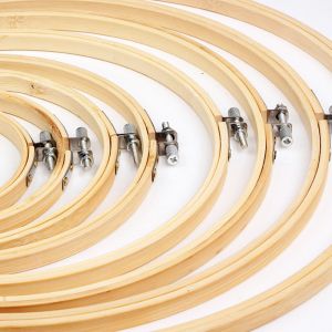 Wholesale Bamboo Circle Cross Stitch Frame Embroidery Hoops Set