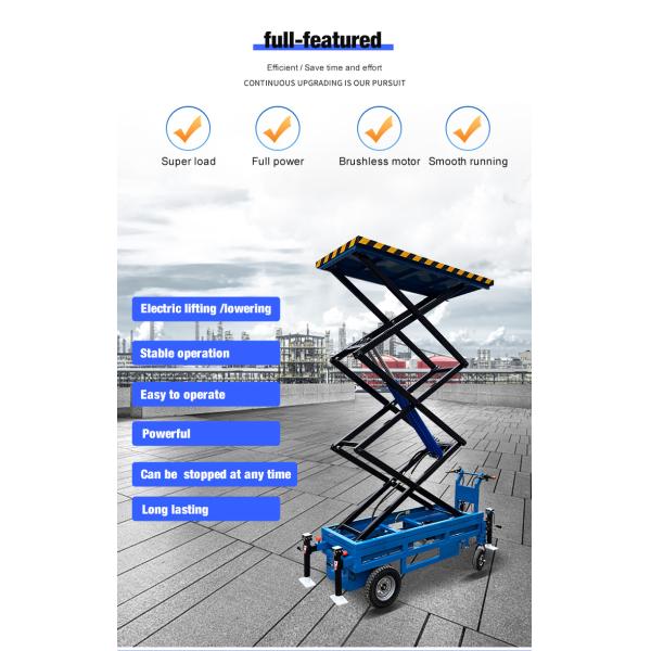 4m Hand Push Mobile Scissor Lift Platform AC Power Aerial Scissor Type Lift Tables