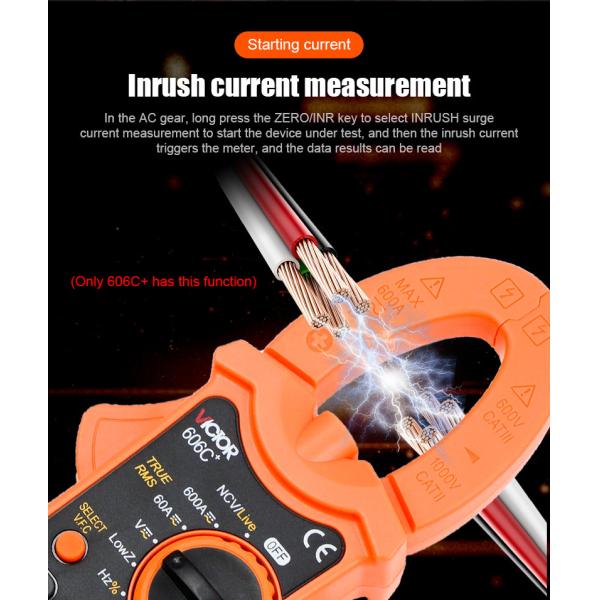 VICTOR Digital Clamp Meter 5999 Counts AC DC 600V 600A With Live NCV Flashlight