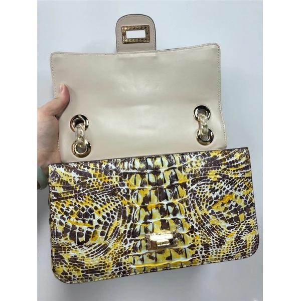 Authentic Crocodile Skin Women Flap Bag Genuine Alligator Leather Lady Colorful Chain Purse Female Single Shoulder Bag