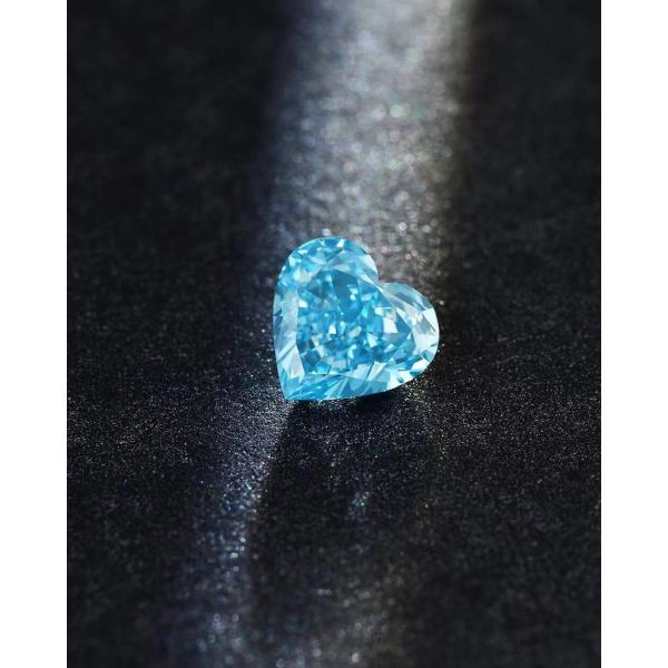 1.51ct Lab Diamond Jewelry Synthetic Cvd Blue Heart Cut Pendant 18k White Gold
