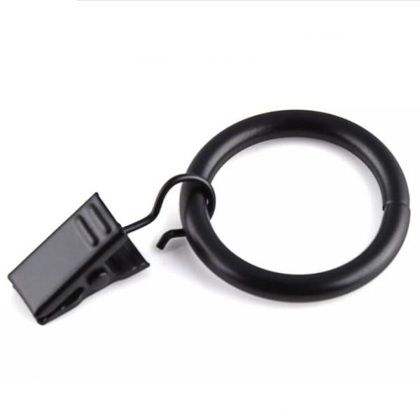 Buy Iron Black Round 1 Inch Drapery Hardware Rings Hooks at wholesale prices