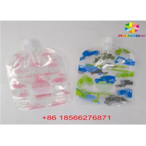 Reusable Liquid Spout Bags , Stand Up Pouches With Cap Doypack Foil Juice Spout