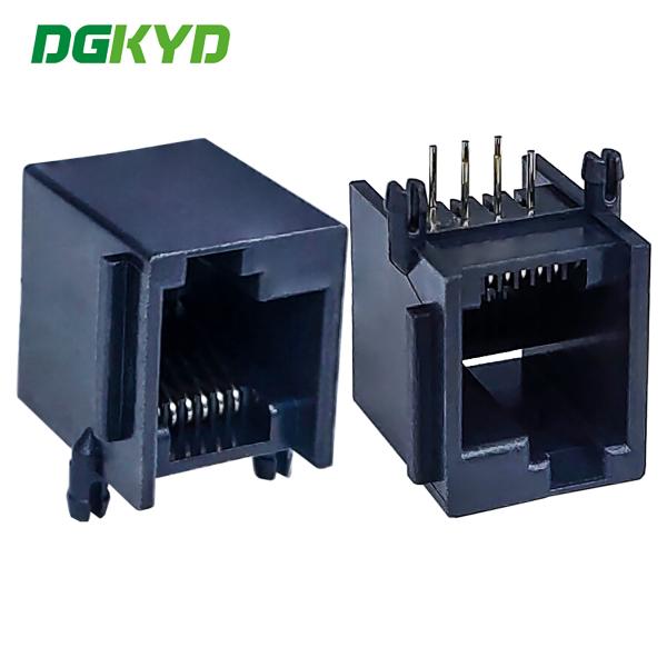 RJ12 Ethernet connector 1X1 6P6C with ear left buckle fully plastic DGKYD5523LE1