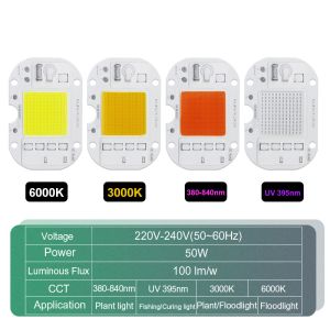 220V UV LED Module Reliable Consistent Cob Led 50w For Rple Light Sterilization