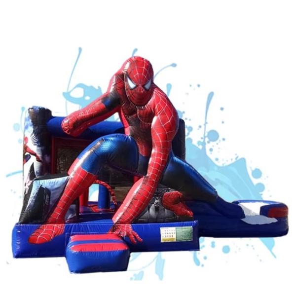 Buy Spider Man Inflatable Castle with Slide 5.6x6.6m for 1-8 Kids at wholesale prices