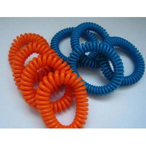Quality Hand wrist coil spiral stretchable band key chain coils solid orange blue custom colors for sale